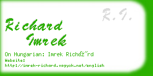 richard imrek business card